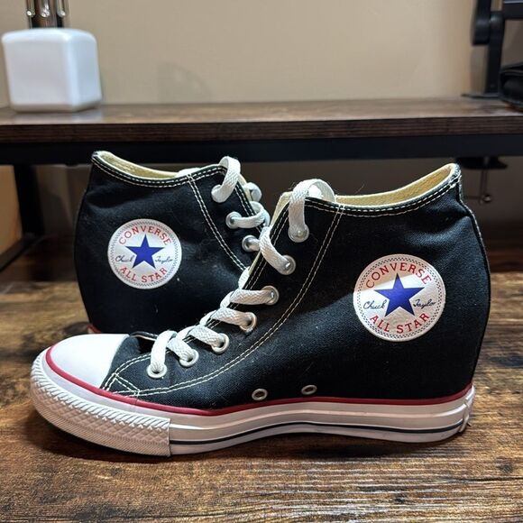 Converse Chuck Taylor All Star Lux Hidden  Wedge High Black Size 9 - Picture 7 of 11